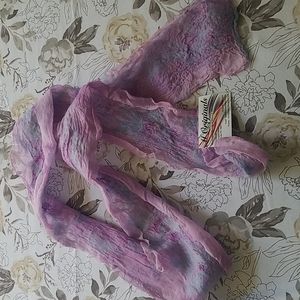 Handmade silk and wool scarf NWT 5x73